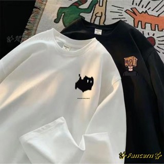 ✨Fancern✨ 臺灣出貨 秋季新款男士長袖t恤港風情侶ins潮流打底衫薄款上衣長袖秋衣12件