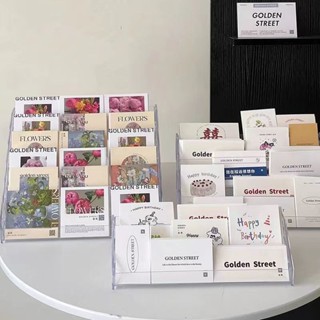 桃園發貨可開票【2.9萬人好評】亞克力桌麵收納盒花藝卡片收納架花店花束收納明信片展示架子