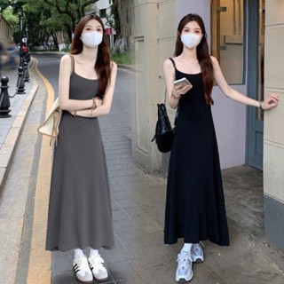 Miss推薦✈韓版氣質溫柔風無袖洋裝女夏季2025新款純欲法式收腰吊帶長裙子