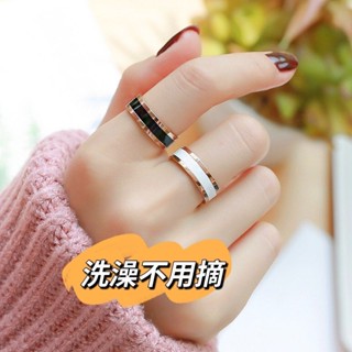 🔥桃園出貨🔥韓版新款黑白滴油戒指ins小眾高階不掉色可水洗男女情侶對戒配飾