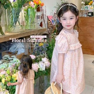 新款特惠 女童夏季洋裝 兒童連衣裙 【1667人收藏】女童連衣裙夏裝2023新款洋氣時髦女寶寶韓版碎花裙子甜美公主裙