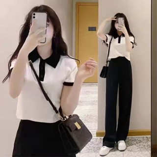 【solo】女夏時尚運動休閒套裝女短袖兩件式套裝運動套裝休閒套裝套裝女(上衣加褲子兩件套)
