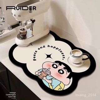 免運 吸水墊 桌麵吸水墊 矽膠吸水墊蠟筆小新咖啡機墊廚房臺麵吸水墊飲水機防水墊直飲機餐桌隔熱餐墊 支援定製 用心選品