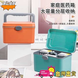 【限時特賣】家用醫藥箱便攜式急救箱藥箱家庭應急大號藥品收納盒分層醫用箱藥品儲物盒藥品急用盒