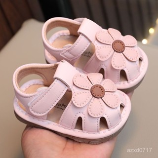 熱賣款 最高品質💯防撞兒童涼鞋夏季兒童涼鞋0-1-2嵗軟底學步鞋女童公主風叫叫鞋外穿兒童鞋子女童鞋/兒童涼鞋 NROC