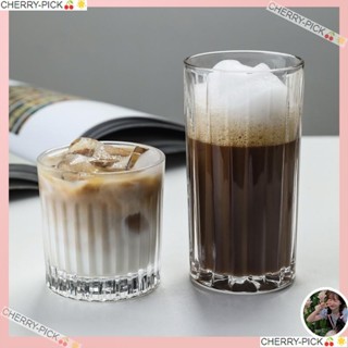 CHERRY-PICK🍒🌟豎紋 美式 咖啡杯 拿鐵 玻璃杯 冰咖啡杯 水杯 家用 條紋 杯子yiyi
