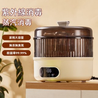 元禾✅臺灣出貨🔥高效消毒🔥消毒鍋 臺式消毒櫃 紫外線奶瓶消毒器 寶寶二合一蒸汽消毒烘乾 家用大容量消毒鍋 奶瓶消毒櫃