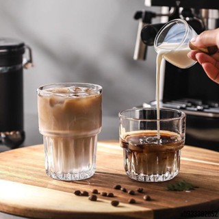 【魔法雜貨鋪】高顔值玻璃杯ins風咖啡杯疊疊杯牛奶杯拿鐵杯簡約網紅餐廳咖啡杯