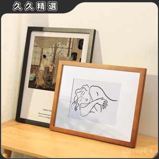 🔥臺灣熱賣🔥實木相框掛墻拚圖框裝裱畵框內襯卡紙30寸複古框8K4開A3A4照片diy