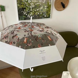 桃園發貨🚚「卡通雨傘」免運 高顔值網紅日係貓咪透明 雨傘 女生可愛小清新加大加固自動女長柄傘