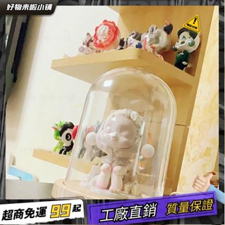 臺灣出貨🏆手辦收納盒盲盒泡泡瑪特防塵玻璃罩公仔娃娃海賊王高透帶燈展示架 E53S