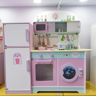 木質玩具 烤箱玩具 廚房玩具 廚房玩具組 模擬廚房 過家家玩具 【5523】幼樂比兒童木質廚房玩具超大號冰箱模擬