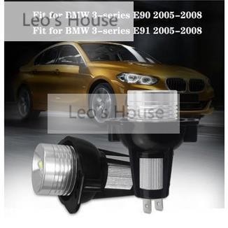 熱銷  LED寶馬日行燈適用于03-08款E90 E91 40W白光 紅光 藍光天使眼320i 325i光圈燈泡行