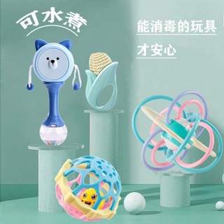 可水煮可咬嬰兒手抓球軟食品級牙膠抓握訓練寶寶曼哈頓球安撫玩具