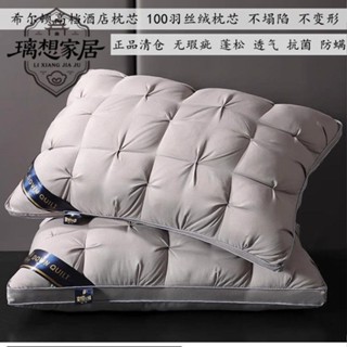👉🏻新店促銷👈🏻[璃想]買一送一】希爾頓酒店枕賓館民宿100羽絲絨枕2個一對裝枕芯枕頭芯護頸枕頭 頸椎枕 護頸