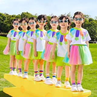 🔥臺灣-出貨🔥幼兒園六一錶演服裝小學生畢業班服兒童啦啦隊演出服夏季兄妹套裝