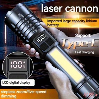 ✨星野熱銷🛍超亮 XHP70 Led 手電筒 USB 可充電可變焦手電筒,帶 COB 側燈,適用於戶外野營遠足釣魚騎行
