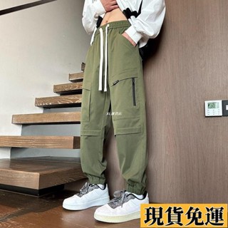 🌸限時低價🌸【無彈彈力】機能工裝褲休閒春秋褲子美式潮牌戶外寬鬆防水傘兵衝鋒褲休閒褲