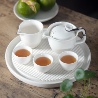 白瓷 陶瓷 功夫 茶具 小套裝 便攜 旅行 家用 個人 防燙 帶 手把 泡茶 壺 杯 整套 功夫茶具 便攜茶壺