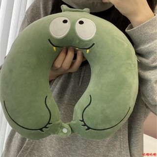 輝輝就是棒🎀ins日系可愛小怪獸毛絨u型枕便攜旅行記憶棉午睡枕卡通高鐵護頸枕