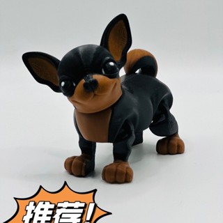 臺灣出貨+免運 3d列印爆款吉娃娃小狗玩具模擬小鹿犬關節可動可愛桌麵擺件 ELV0