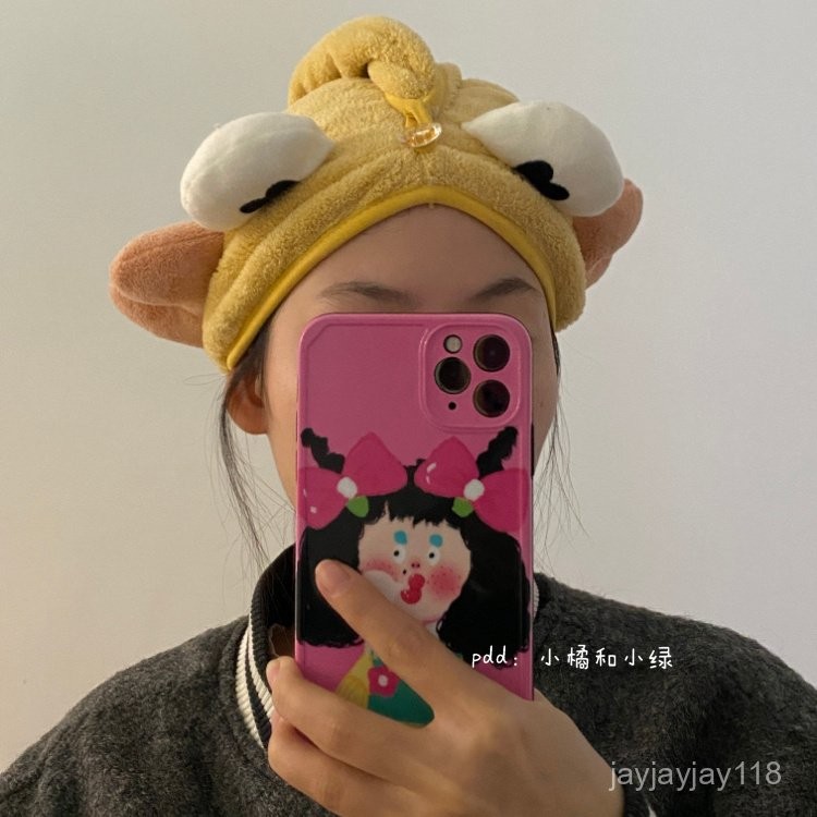 🥇限量購🥇通創意搞怪幹髮帽女可愛螃蟹造型包頭巾傢用洗頭毛巾速幹不掉毛 螃蟹造型包頭巾家用洗頭毛巾速幹不掉毛 QHPN