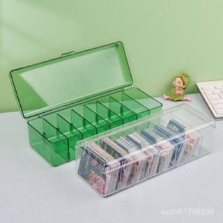 臺灣熱銷 數據線收納盒卡牌分類儲物盒加厚透明亞克力名片夾分隔防塵收納盒