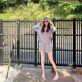Tianx✨夏季2025年運動休閒套裝女寬鬆百搭小個子防曬上衣短褲時尚兩件套