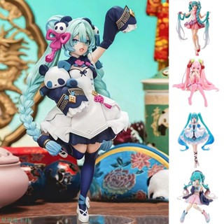 初音未來 熊貓 時裝 手辦 模型 桌面 擺件 VOCALOID 國風 Miku 二次元玩偶