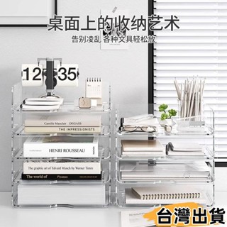 臺灣熱賣⚡桌上收納架 多層 辦公桌麵 檔案a4紙收納盒 書本收納 檔案 雙層置物架 ins 簡約款499