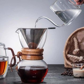 【小小獅】手衝咖啡分享壺手磨手工衝泡咖啡器具配件木片壺滴漏式法蘭絨濾網