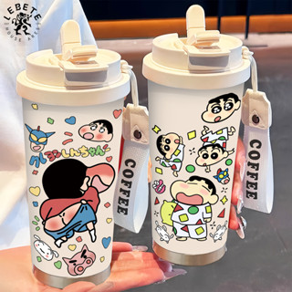 【店鋪熱銷】LEBETE小新係列高顔值保溫杯咖啡杯女雙飲不銹鋼杯吸管大容量陶瓷 TS0Z
