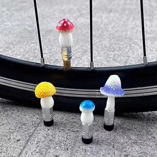 🚚臺灣出貨 腳踏車輪胎氣門芯 裝飾帽小蘑菇可愛創意diy轉換頭美嘴法嘴氣嘴帽 L2BQ