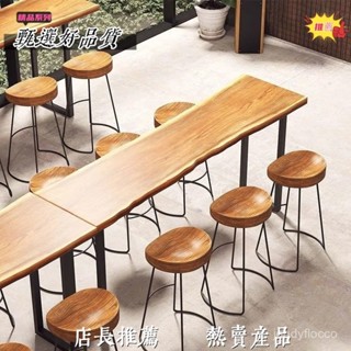 【臺灣熱賣 優選品質】實木吧臺桌家用陽臺墻窄桌子長條桌奶茶店酒吧高腳桌椅組閤商 RKJB