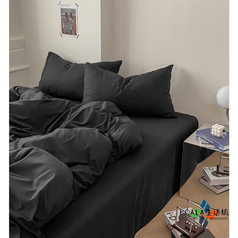「KOALA」黑色Black 🖤 純黑 套組 被套 床罩 柔 素色 簡約風 小清新 床包組 單人 雙人床包 加大雙人