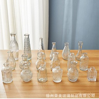 臺灣熱銷 歐式輕奢浮鵰玻璃花瓶透明客廳水培水養插花瓶ins家居小花瓶擺件