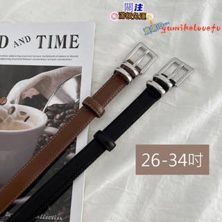 腰帶 女生皮帶 腰封 簡約亮面釦頭針釦真皮皮帶 花貓咪 女生皮帶 腰帶 腰封 腰繩 腰鍊K