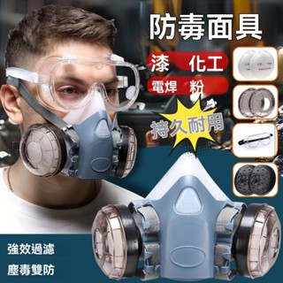 【臺灣出貨】防毒麵具 3m 防塵麵罩 護目鏡 防護裝備 防護麵罩 打磨 拋光 防塵 防毒 防粉塵口罩 工作麵罩 噴漆口罩