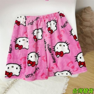 女生衣著 Hello Kitty 毛絨卡通短褲睡褲 2025 新款可愛卡通法蘭絨休閒家居短褲 夏季短版褲子 性感熱褲3