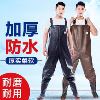 廠家直銷 【下水必備褲子】下水褲 半身雨褲 防水衣服男抓捕魚連身全身漁皮叉水衩褲子 加厚雨鞋 滑雪褲子6