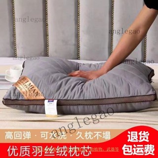 羽絲絨可水洗枕頭枕芯一對裝送枕套酒店枕護頸家用學生成人枕頭芯 護頸家用成人學生可水洗枕芯 單人高枕頭 舒適枕頭 高檔枕頭