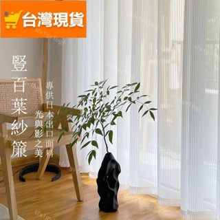【限時下殺】 加厚豎百葉雪紡白紗簾 窗簾 透光不透人窗紗紗簾 白色遮光簾 隔簾 飄窗陽臺客廳隔斷 半遮光落地窗簾紗 掛鉤