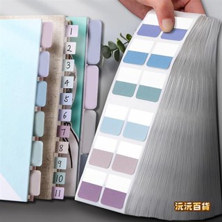 莫蘭迪學生分類書寫索引貼標籤貼紙便利貼彩色熒光貼書籤紙引索貼