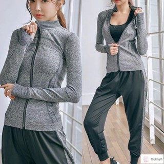 臺灣出貨🔥Aurie✨瑜伽服女緊身2023秋冬外套速幹衣健身服運動套裝跑步長袖晨跑上衣