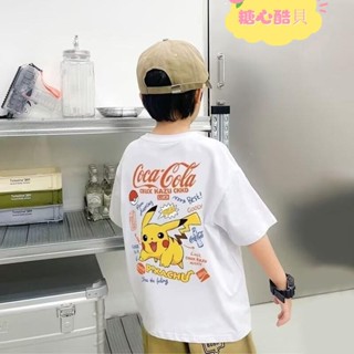 【免運特賣】【限時特賣】男童T恤兒童衣服男大童寬鬆上衣男女童短袖T恤2025新款皮卡丘印花衣服兒童上衣夏季薄款