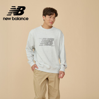 【New Balance】 NB 圖案長袖上衣 男性 淺灰色 MT43559AHH