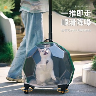 寵物拉桿箱 泡泡箱 寵物行李箱 寵物外出拉桿箱 寵物旅行箱 貓包寵物拉桿箱貓包外出便攜貓咪行李箱透明大號狗狗旅行箱推車太