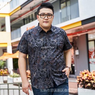 臺北冠軍店 男裝 10XL 8XL 7XL 大尺碼 男 短袖 花襯衫 寬鬆 加大尺碼 彈力 夏季胖子印花休閒襯衫 超