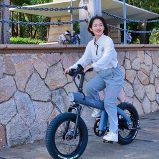 歡喜新款山地電動自行車Q3越野兩輪變速電動車成人可折疊輕便代步(不含運）