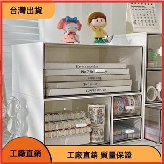 《臺灣發貨》😜【全網最低價】自由組合收納盒桌面收納盒透明抽屜式文具化妝品整理盒學生筆